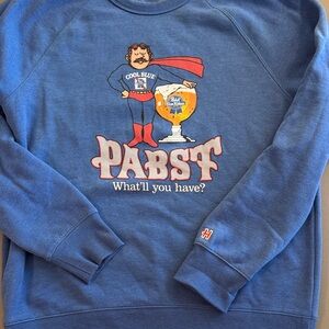 HOMAGE Blue Pabst Graphic Crewneck Sweatshirt Worn Once Size L